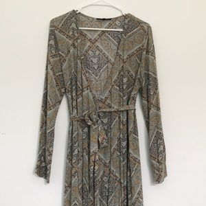 Print wrap dress